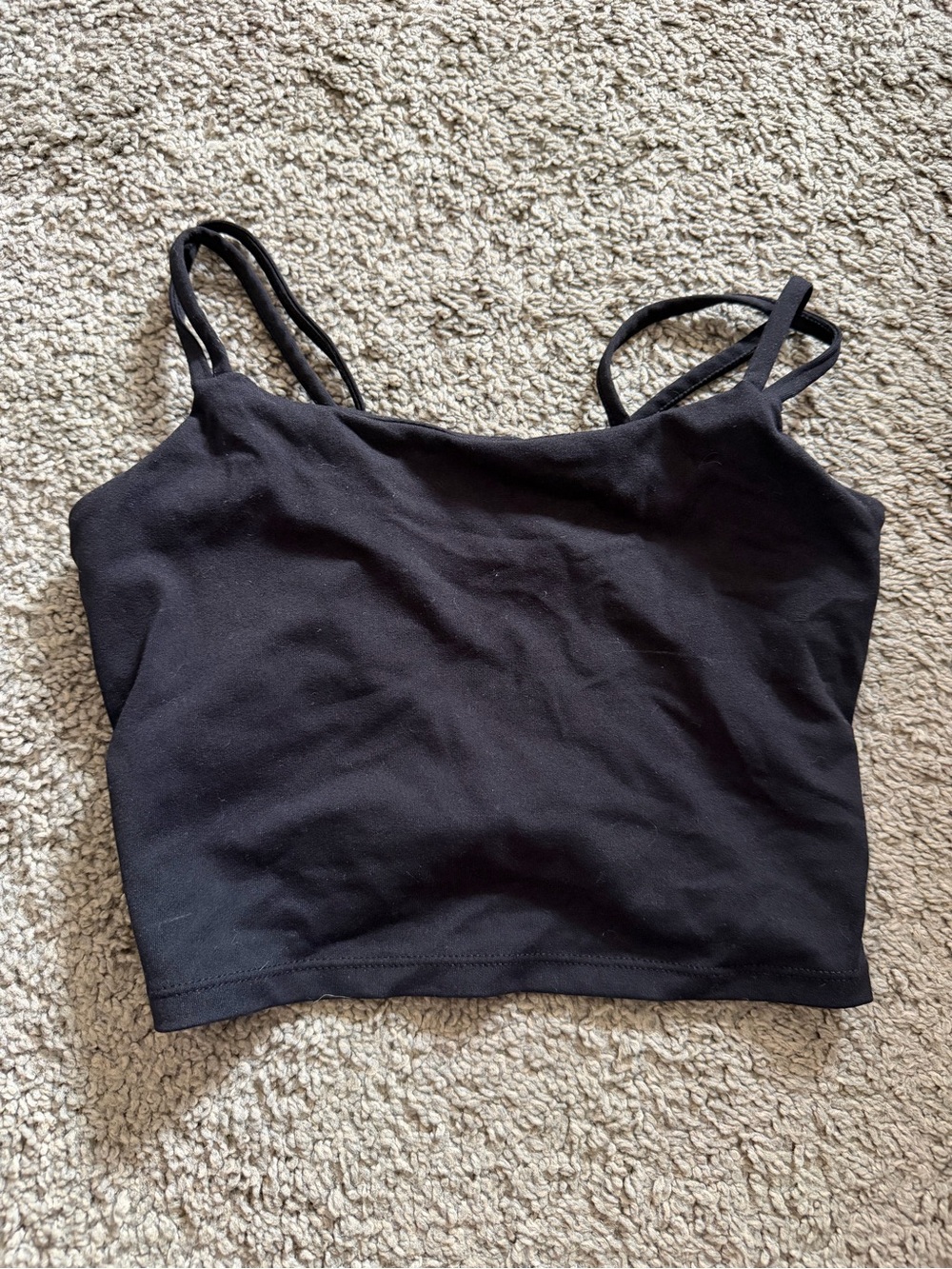 HALARA Black Double-Strap Cropped Tank Top